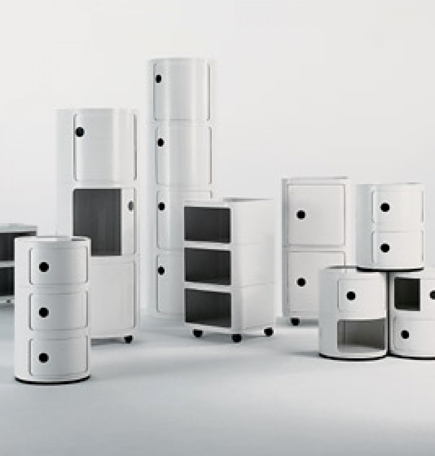Componibili 4953 - faible élément rond BLANC Kartell OFFRE SPECIALE