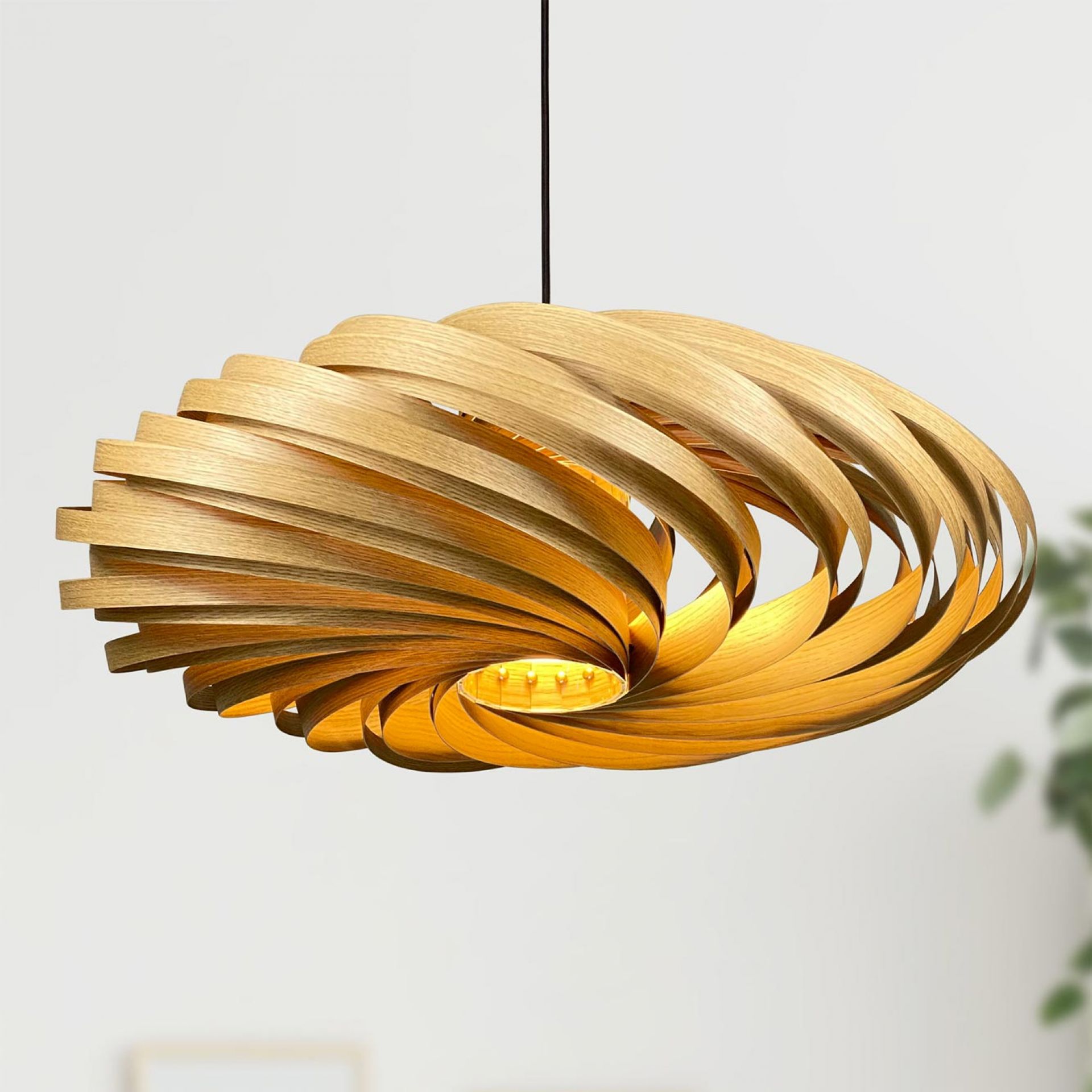 Veneria Lampe à suspendre Ø70 cm Chêne Gofurnit