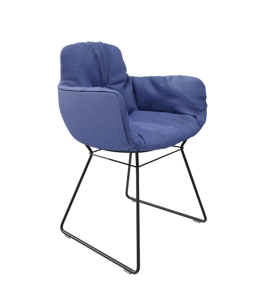 Leya chaise accoudoir haute Tissu Safire Freifrau Manufaktur