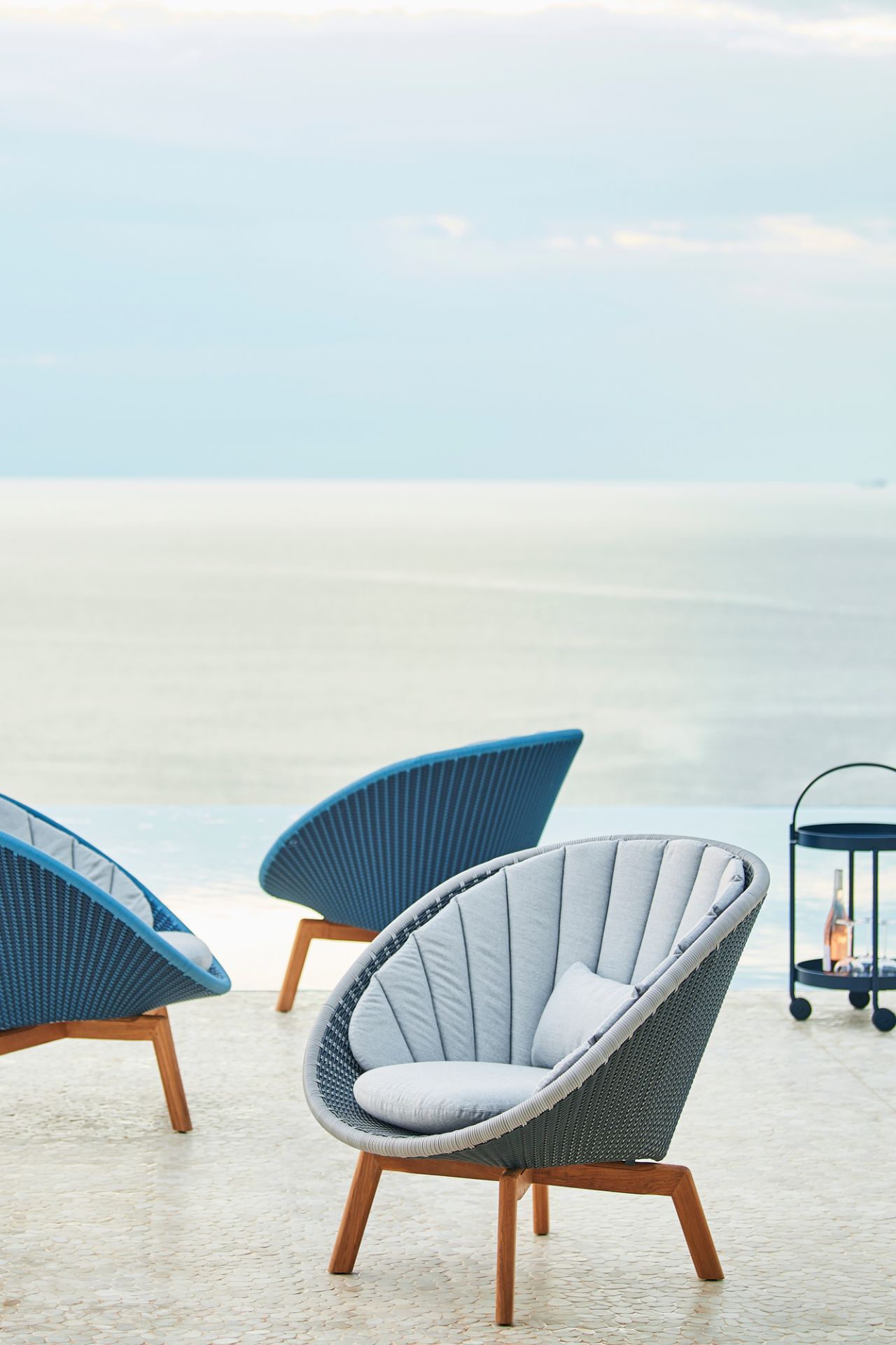 Peacock Outdoor Chaise longue Fibre Cane-Line gris