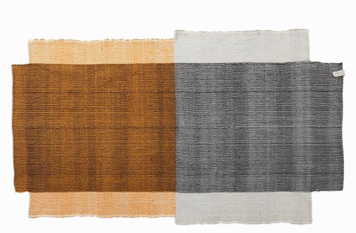 Nobsa Rug Small Tapis ames Gris trafic / Ocre / Crème