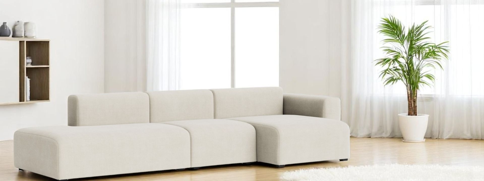 Canapé Mags 3 places Combination 4 Low Armrest avec accoudoir à droite Hay