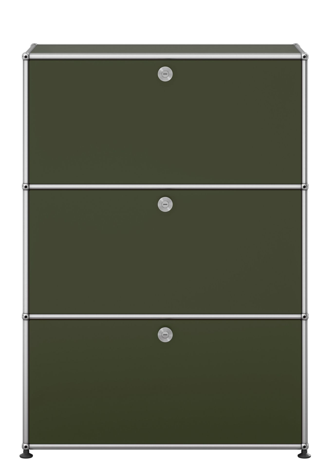 USM Haller Highboard avec trois portes rabattables Vert olive NOUVEAU TEINTE STANDARD 