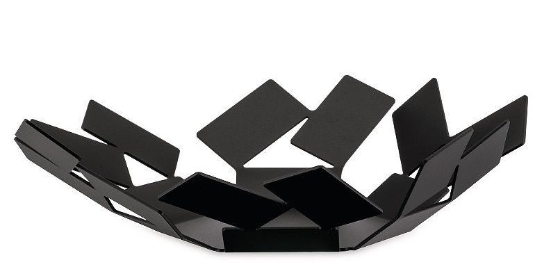 La Stanza Dello Scirocco corbeille laquée à la résine époxyde MT01 noir Alessi