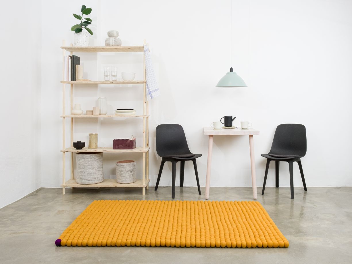 Big One Rectangulaire Tapis en feutre 200 x 300 cm myfelt Jaune ocre