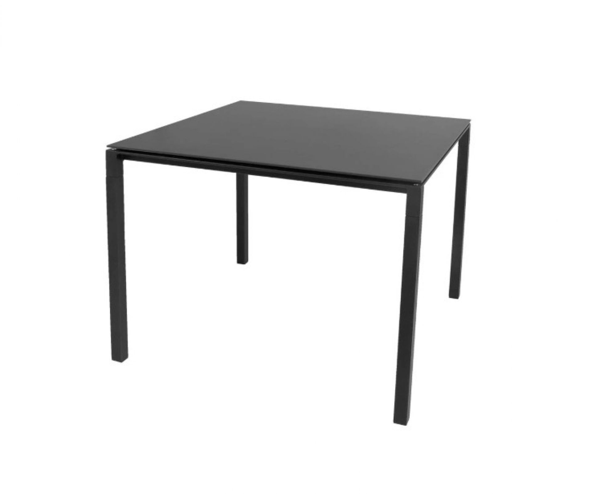Pure Outdoor Table à manger petite L 100 x P 100 x H 74 cm Cane-Line Structure gris lave Plateau noir