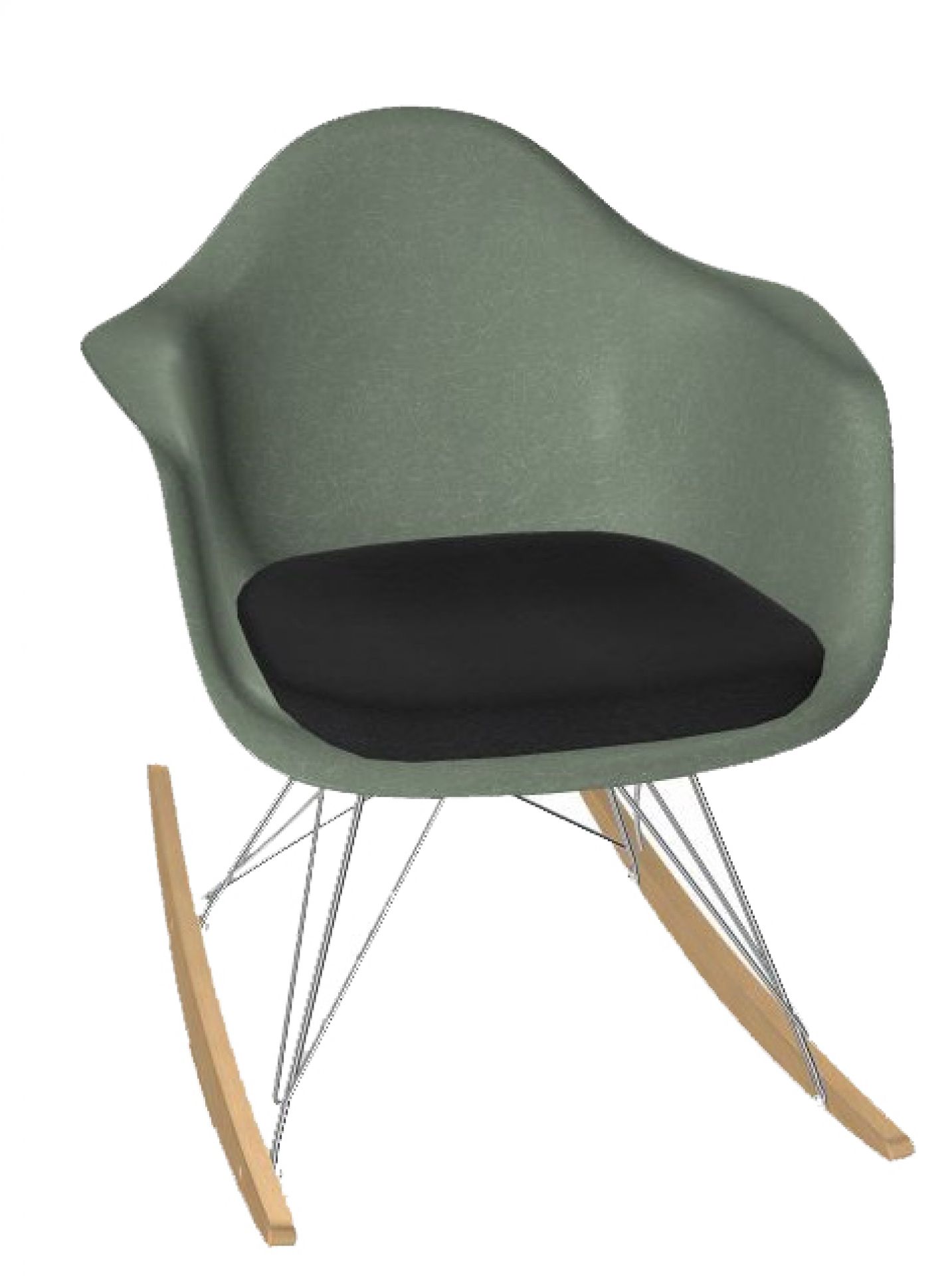 Eames Fiberglass Arm Rocking Chair RAR fauteuil à bascule avec assise rembourrée Vitra