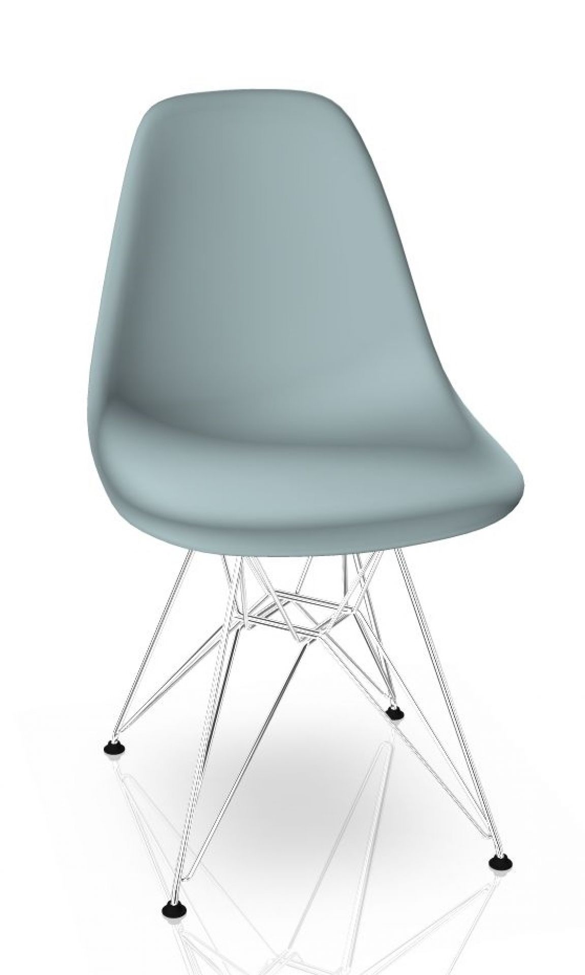 Eames Plastic Side Chair DSR Chaise Vitra Chromé-Gris glace
