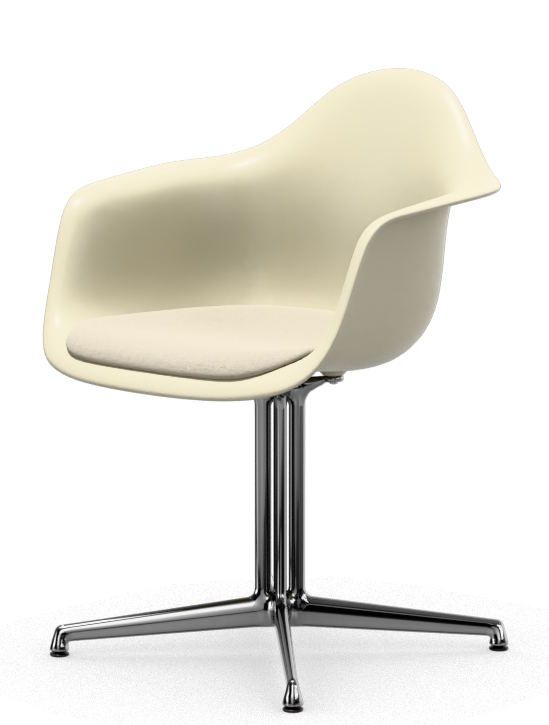 Fauteuil Eames en plastique DAL avec coussin d'assise, gris chaud/IVFRY, Vitra OFFRE SPECIALE