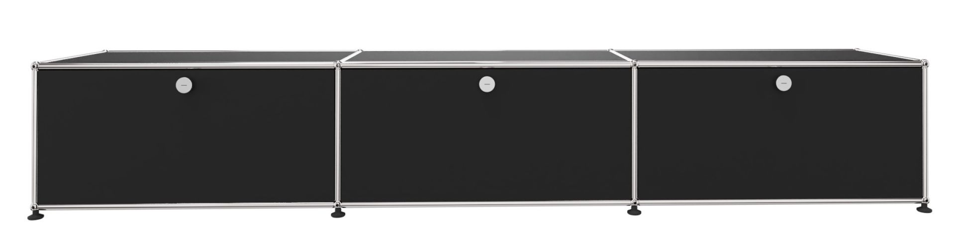USM Haller Lowboard 3 Volets Noir graphite - FAST DELIVERY