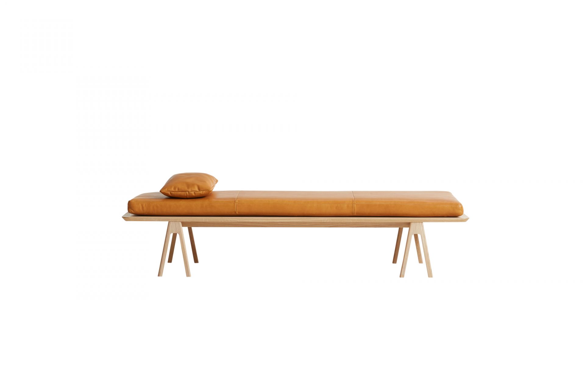 Level Daybed Pillow Coussin de Canapé Cognac Cuir Woud