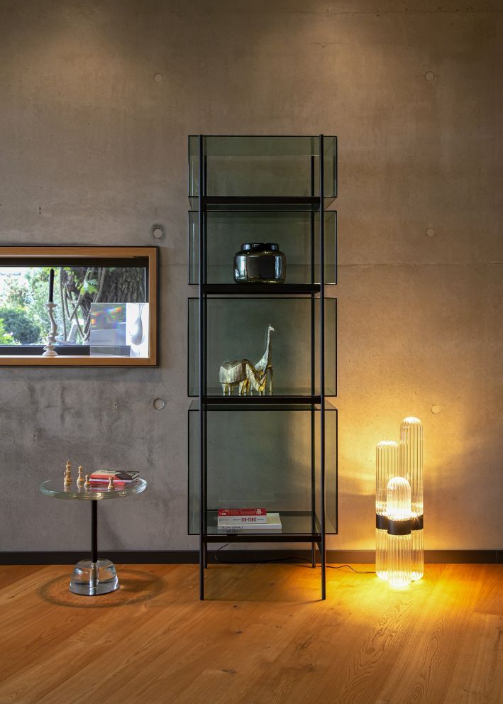 Cactus Lampadaire small noir/ transparent avec LED fixe 1600lm Pulpo