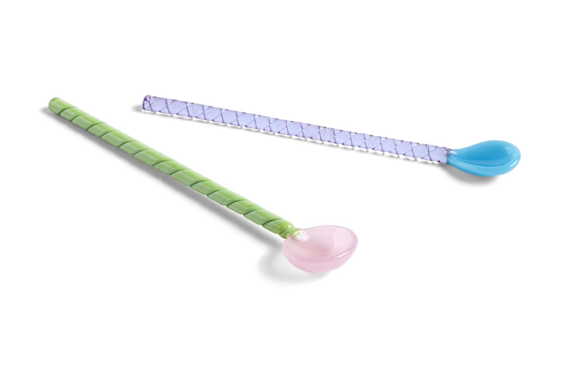 Twist Cuillère en verre Turquoise & Rose clair Hay OFFRE SPECIALE