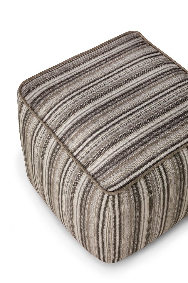 Pouf d'extérieur Zahara gris à rayures Ethnicraft