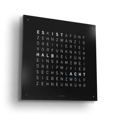 Earth 90 Steel Series Horloge murale / Objet temporel Allemande QLOCKTWO