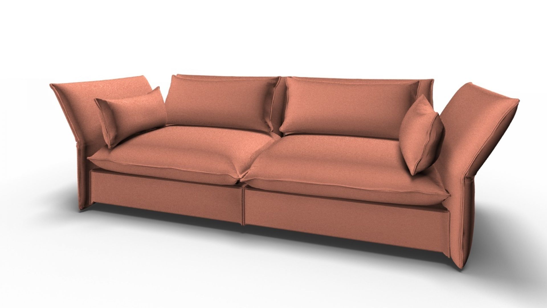 Mariposa Sofa in Salm von Vitra: Modernes 3-Sitzer Sofa mit weichen Kissen.