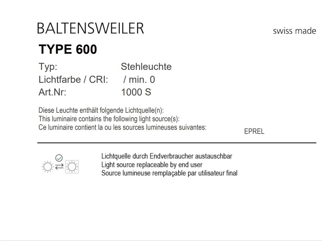 TYPE 600 Modell 51 - limited Edition - Baltensweiler