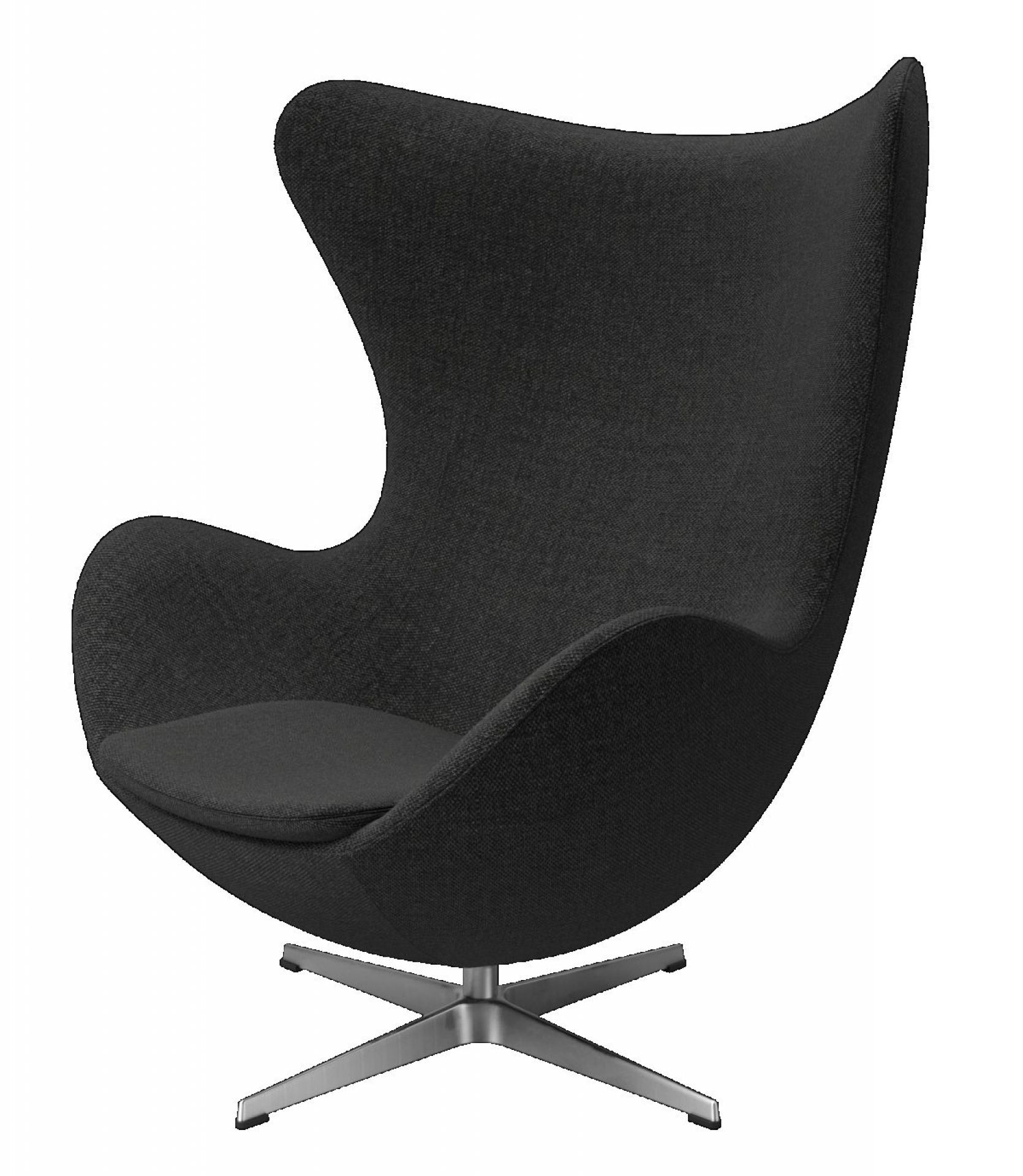Egg Chair with stool Re-wool Textile fabric Noir/Nature Fritz Hansen
