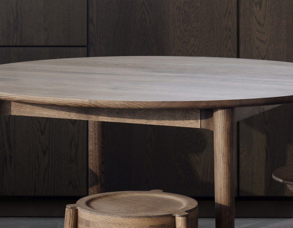 Expand Circular Dining table Table ronde / Table extensible Northern chêne fumé