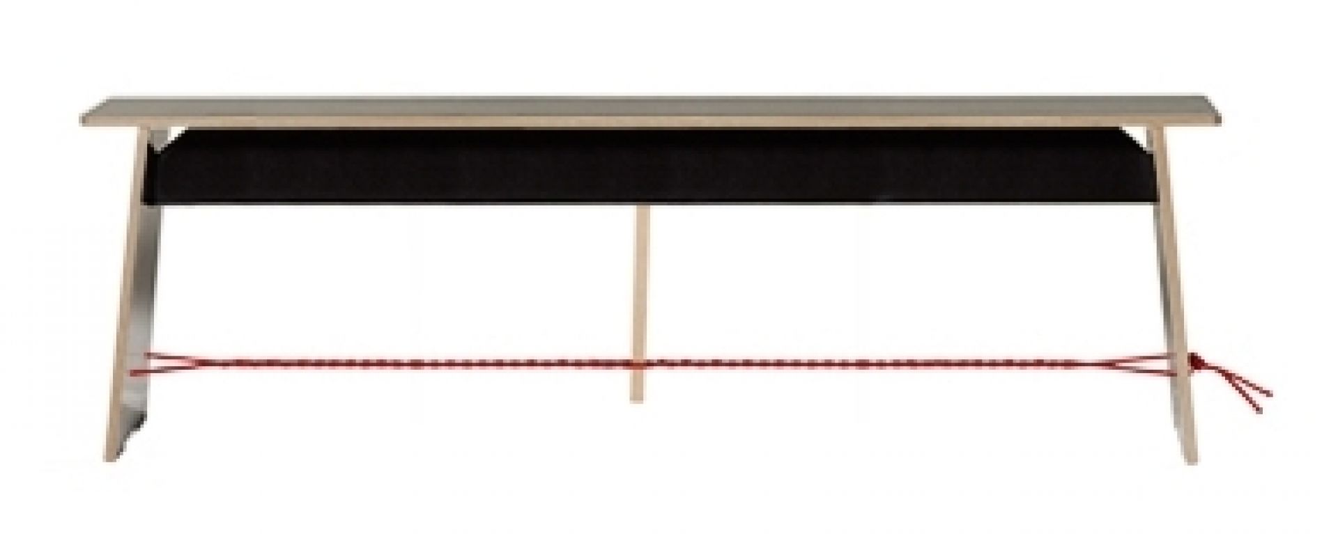 Langer Max banc 140 cm noir corde rouge Nils Holger Moormann