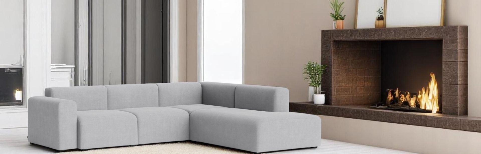Mags Sofa Corner Combination 2 Low Armrest avec accoudoir à droite Hay