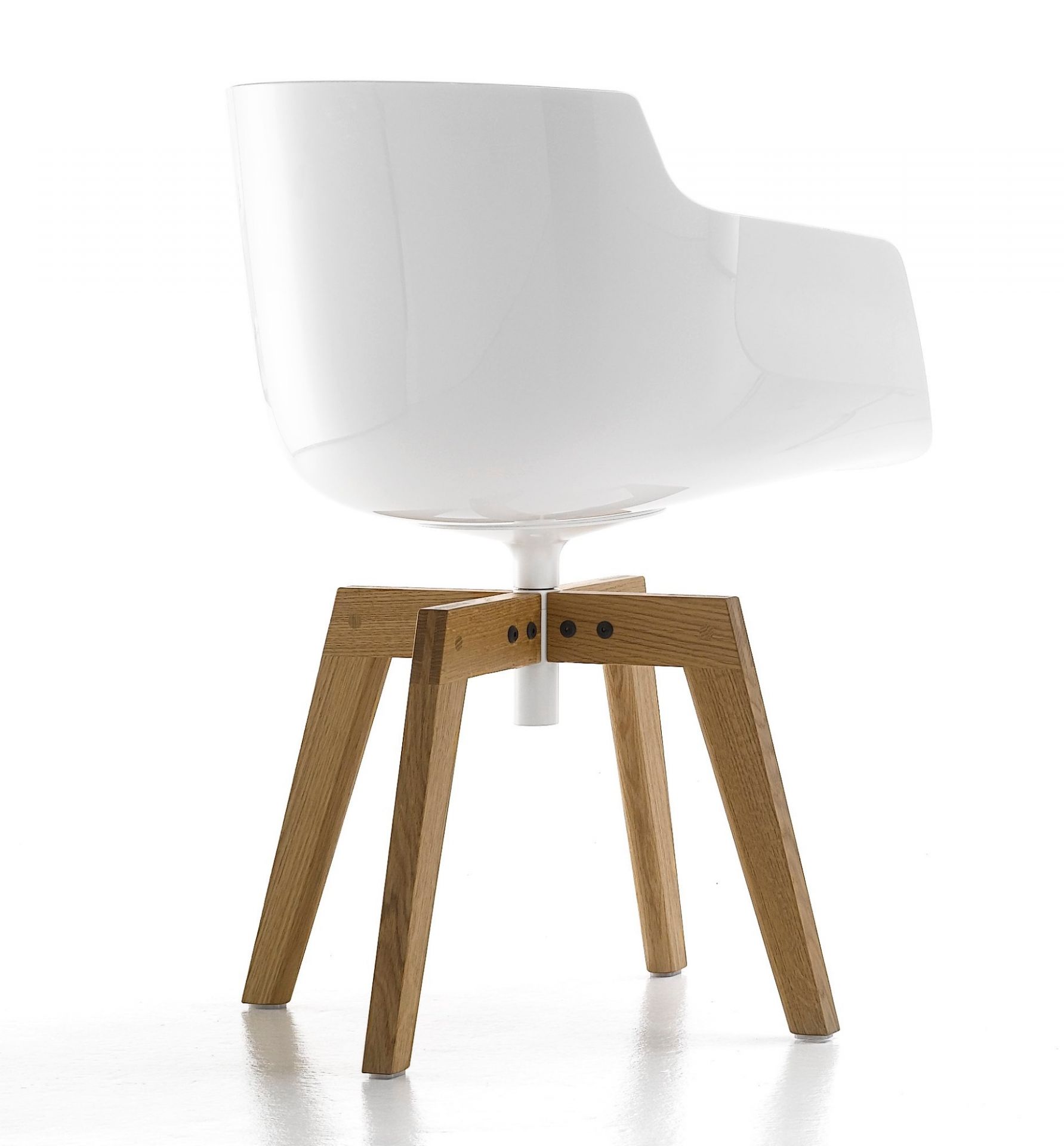 Flow Slim Armlehnenstuhl Eiche MDF Italia-Weiß