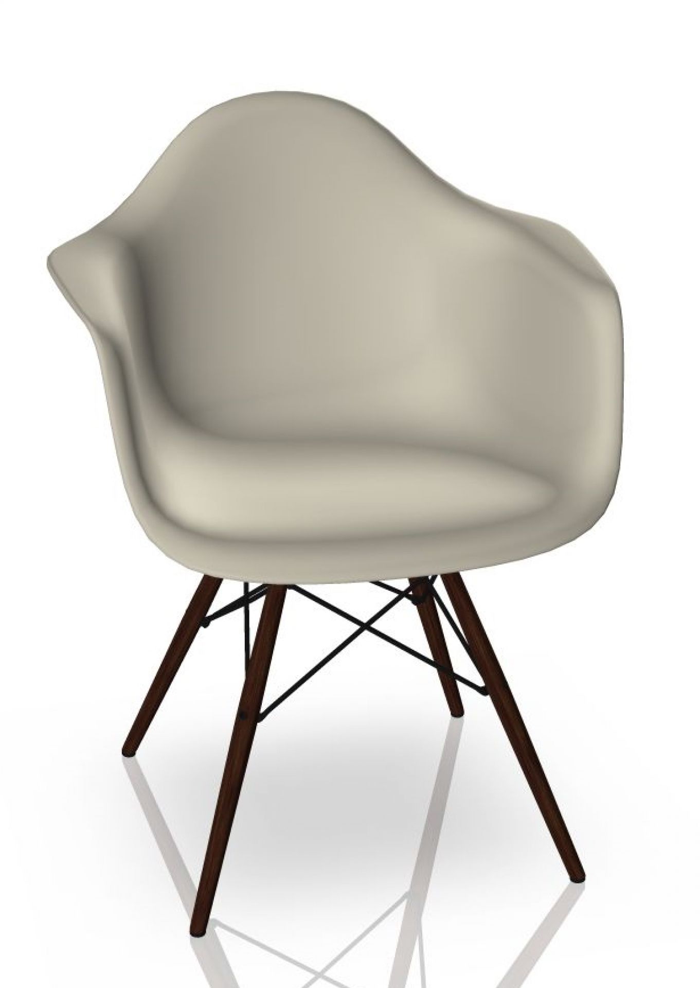 Eames Plastic Arm Chair DAW Chaise Vitra Érable foncé - Caillou