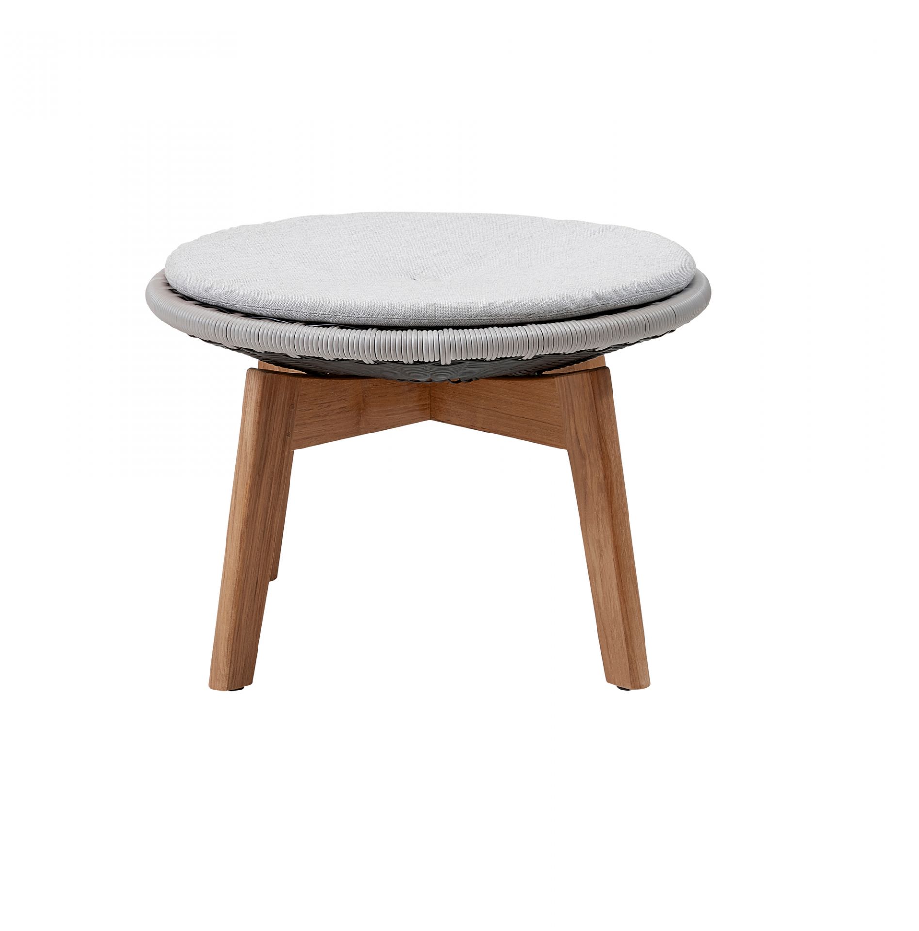 Peacock Outdoor Tabouret avec coussin Cane-Line gris clair