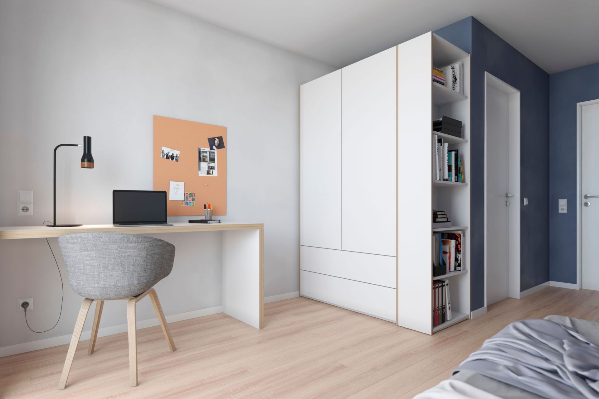 MODULAR PLUS Armoire combinée avec étagère annexe à droite L 151,9 cm Müller Möbelwerkstätten