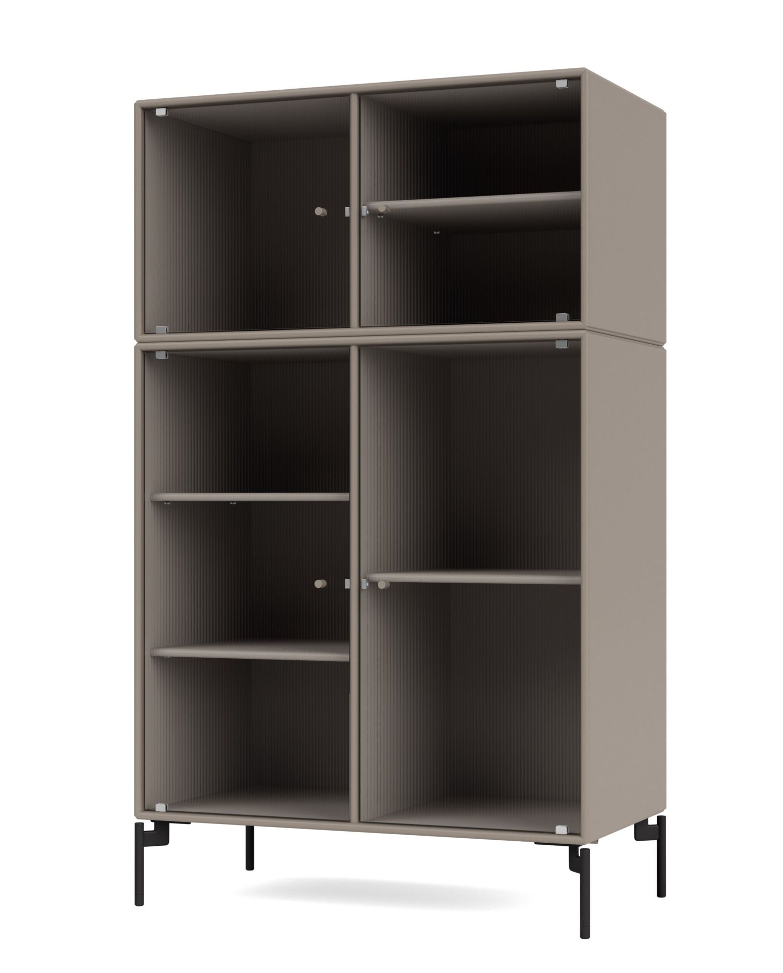 Ripple III Armoire vitrine Truffle - cadre noir Montana QUICK SHIP