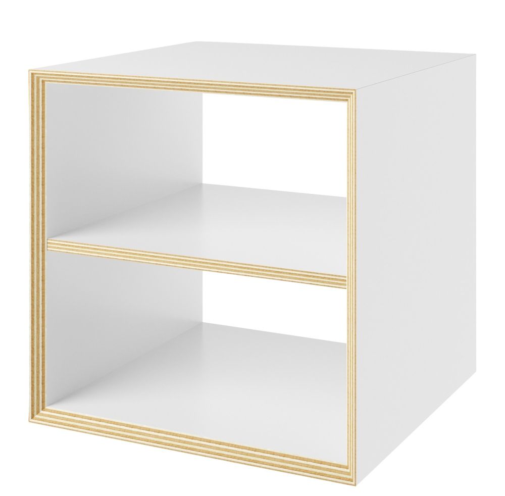 Vertiko Dice table d'appoint / table de chevet ou tabouret BLANC / BIRKENKANTE MULTIPLEX HUILE Müller Möbelwerkstätten OFFRE SPECIALE