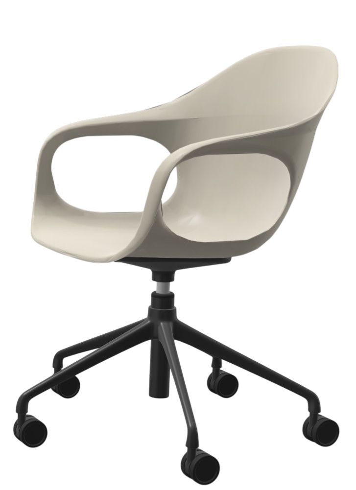 Fauteuil Elephantino piètement cinq étoiles avec roulettes Kristalia