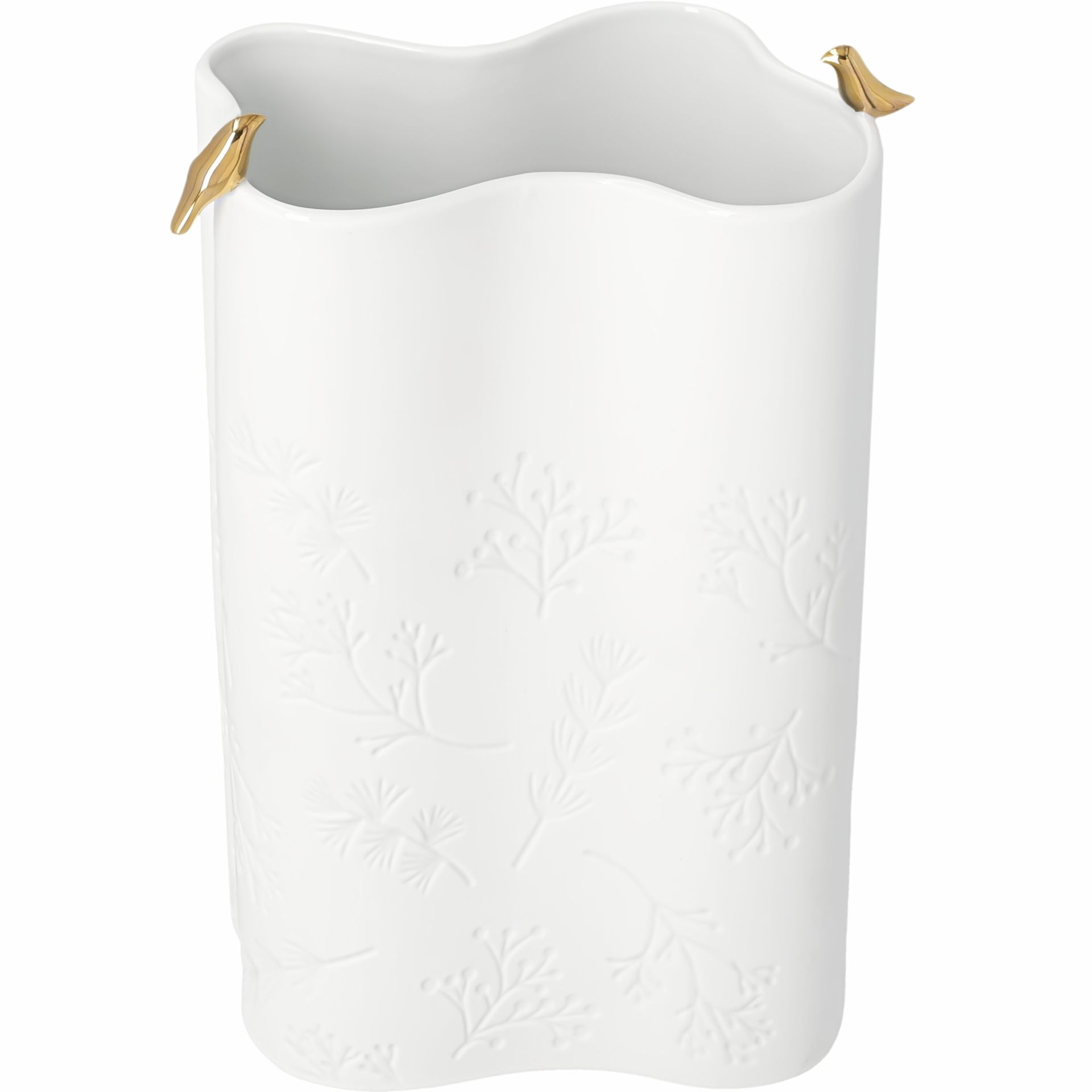 Vase magique d'hiver Roues d'oiseaux dorées