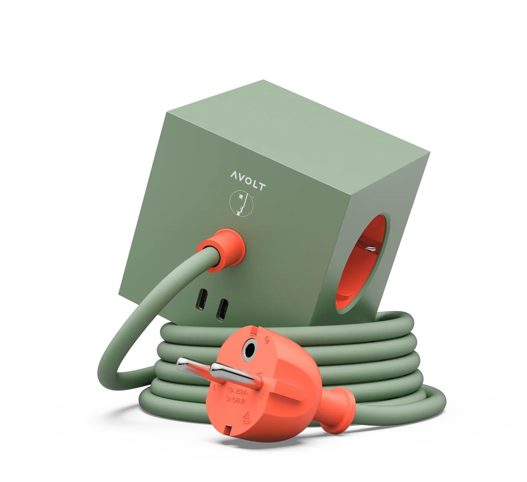 Square 1 - Avolt x Bauhaus cube de prise avec USB-C édition limitée Gecko Bloom dfp Design