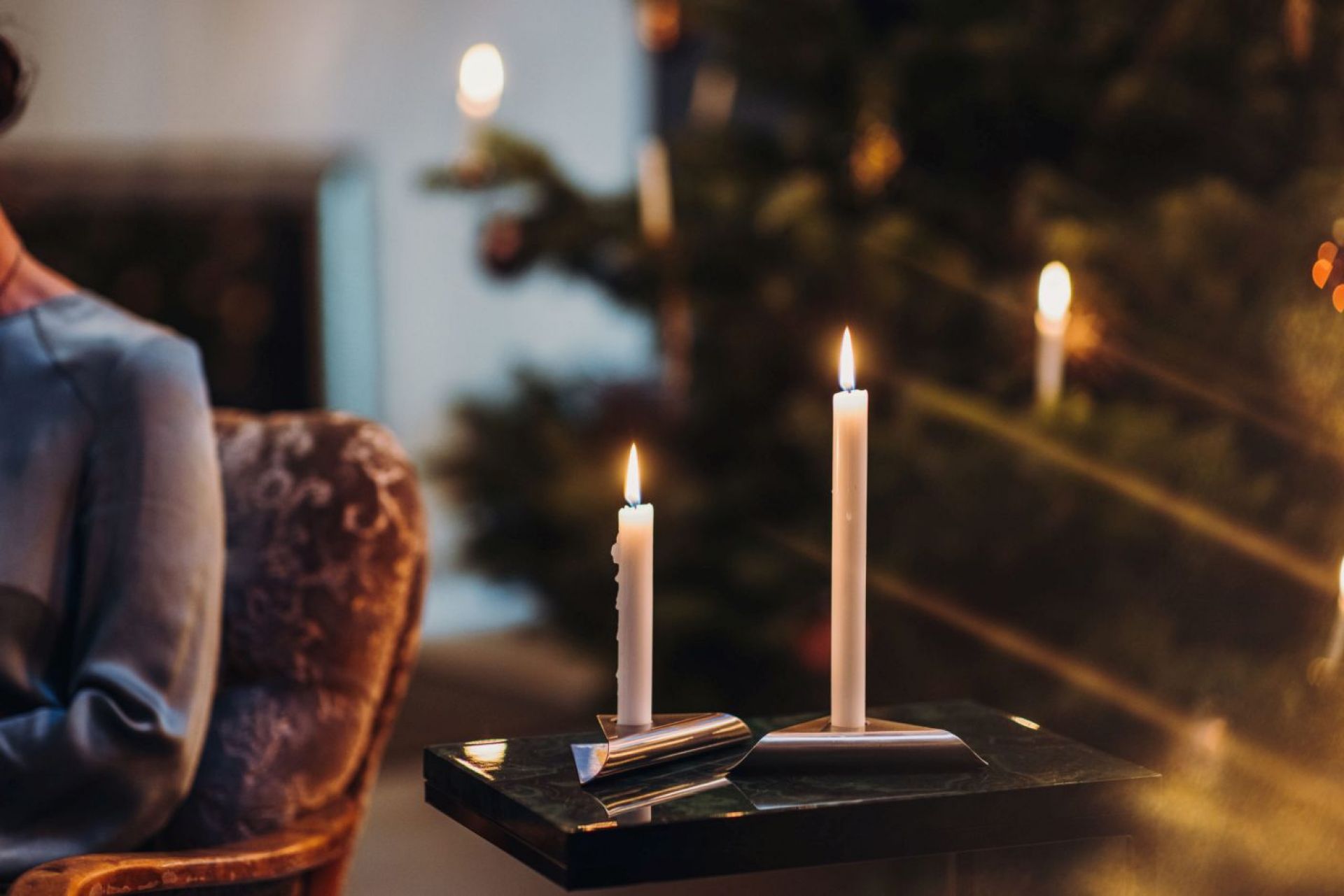 Square Candle Ensemble de 4 chandeliers argentés Höfats OFFRE SPECIALE