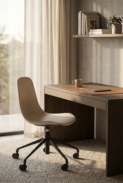 Chaise Elephantino piètement cinq étoiles avec roulettes Kristalia