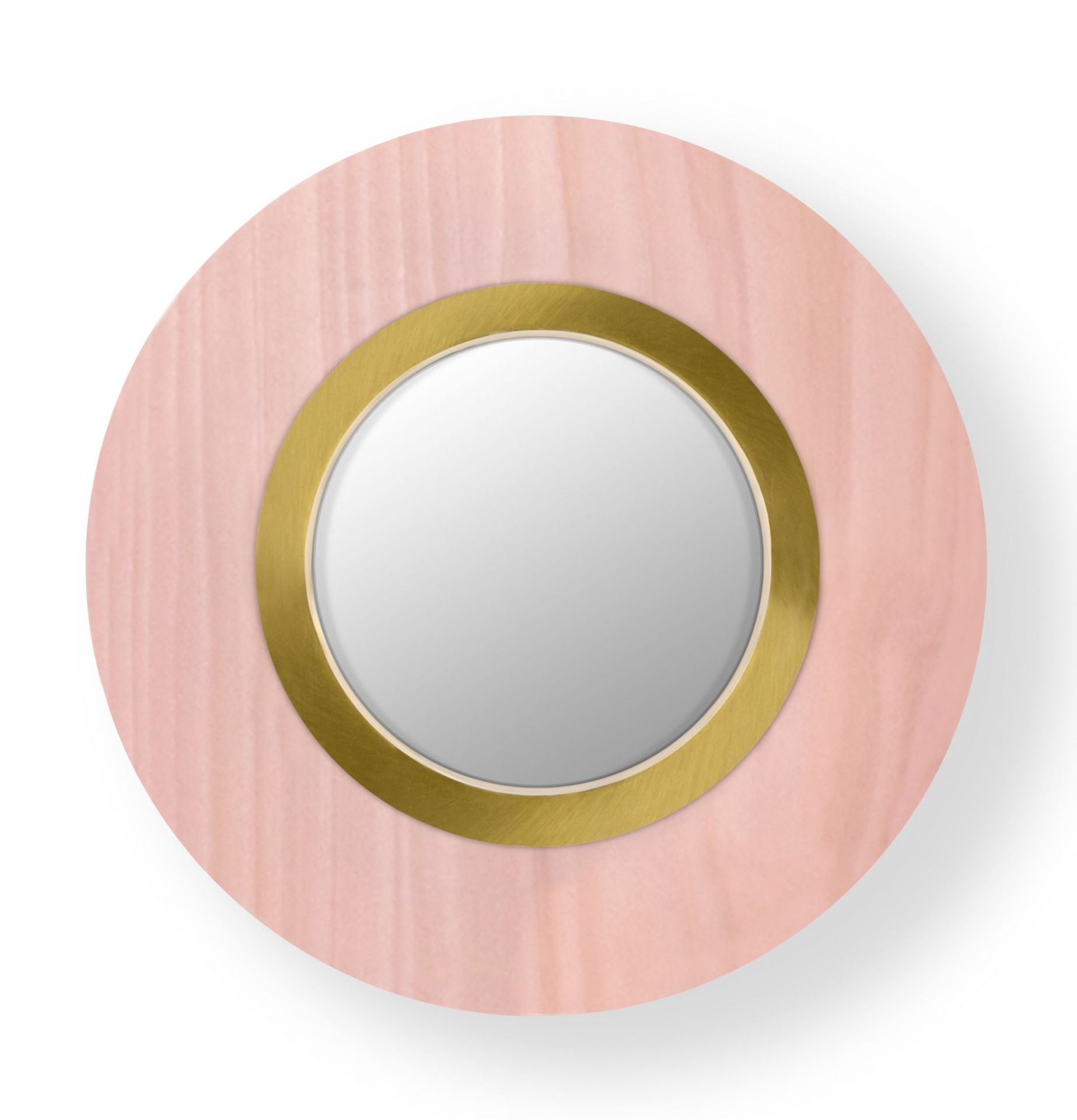 Lens LED Applique Murale Round Anneau métallique en or Rose pâle LZF Lamps