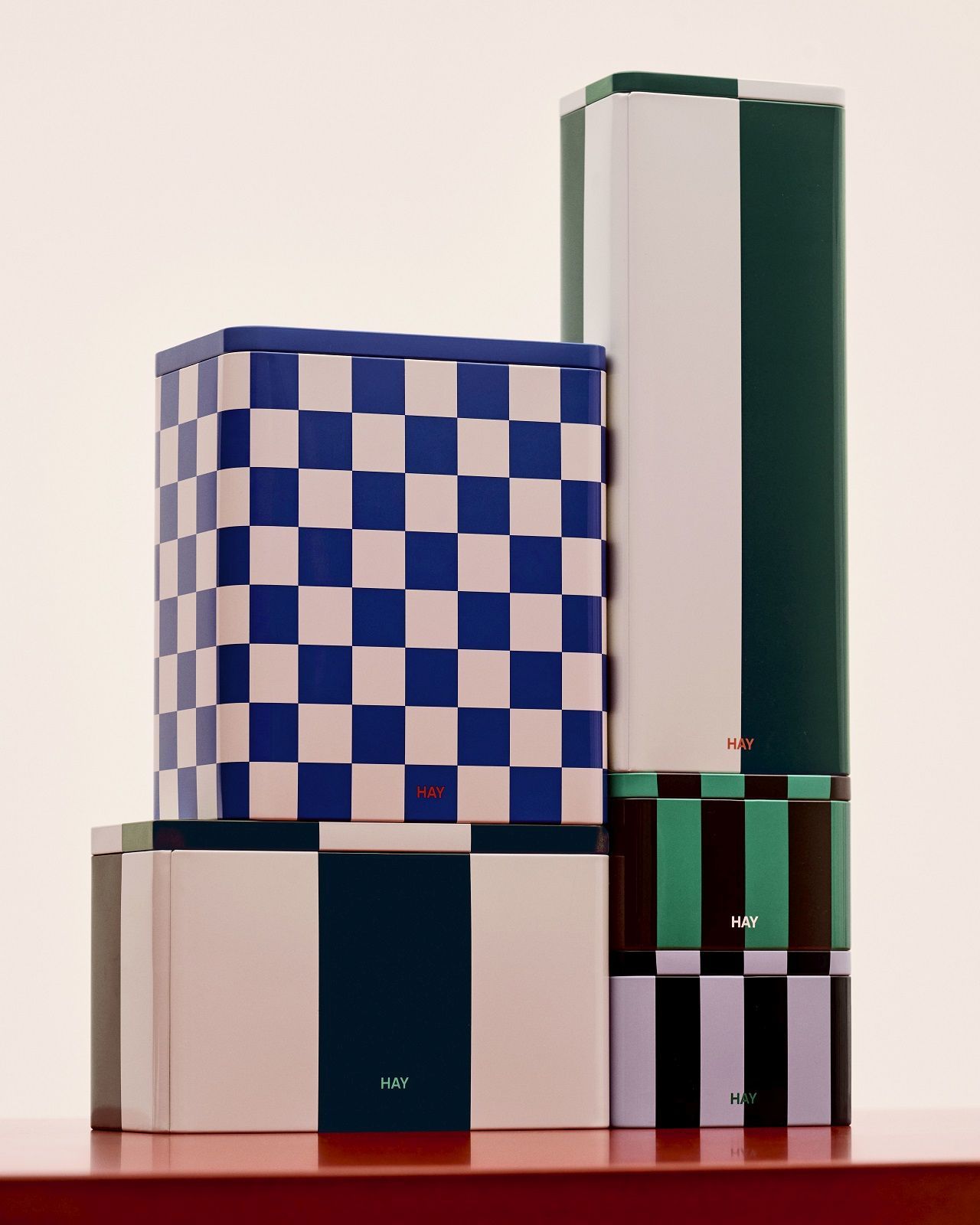 Tin Container Boîte de rangement bleue Hay