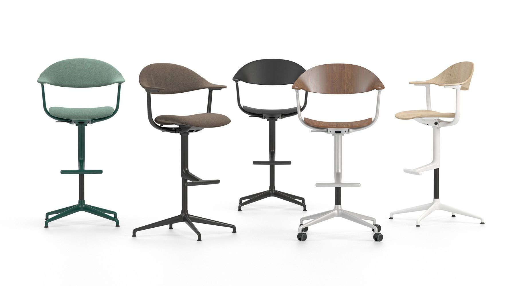 Fauteuil pivotant Mynt High assise et dossier en plastique Vitra