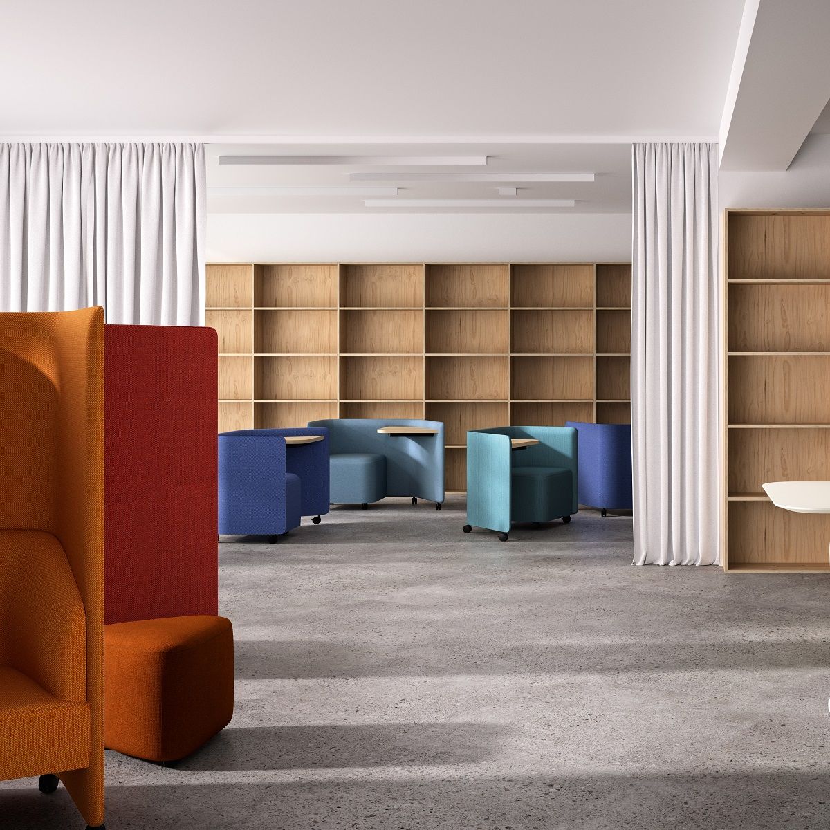 In Out Office BU2267 Panel Lounge chaise avec bureau Andreu World