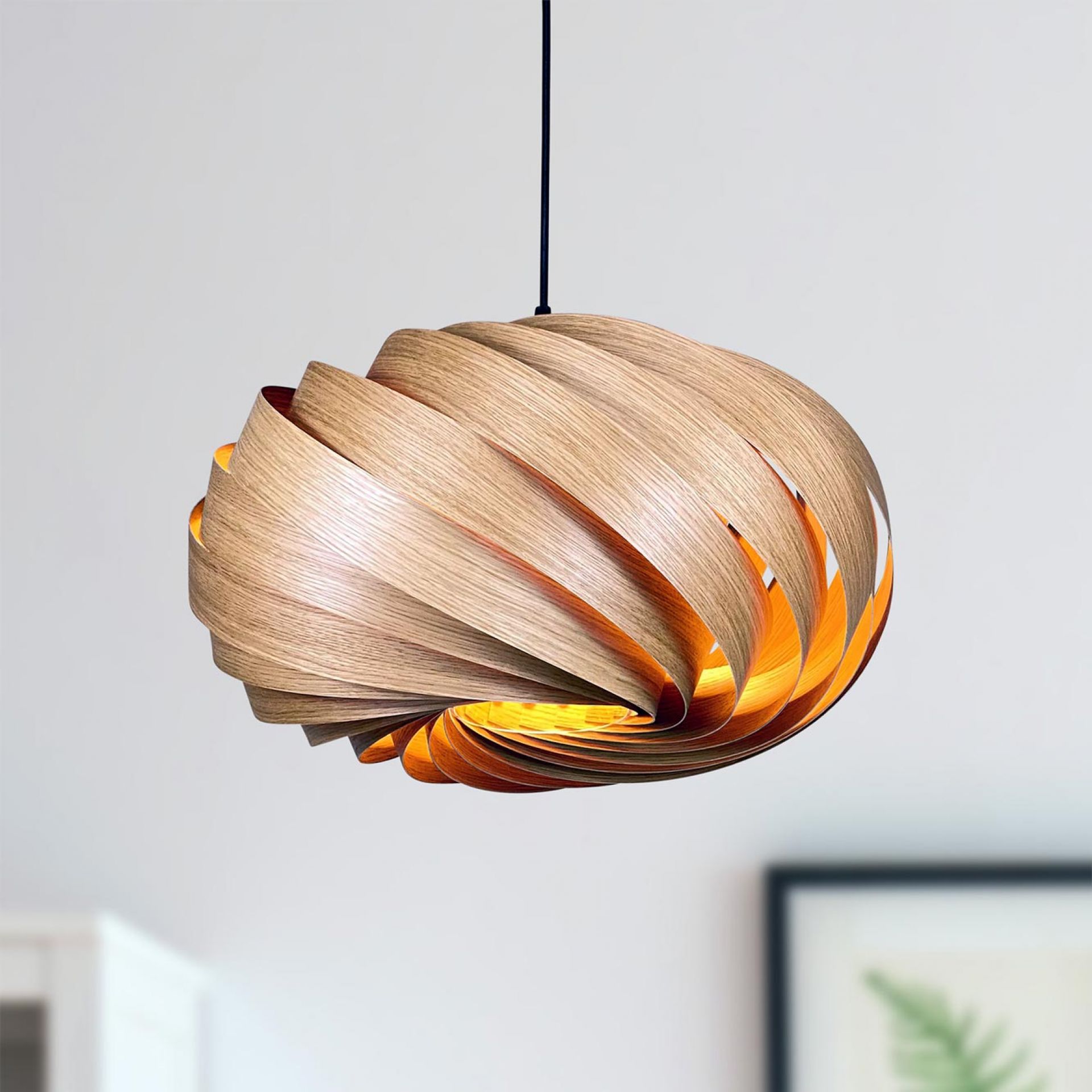 Quiescenta Lampe à suspendre Ø45 cm Chêne Gofurnit
