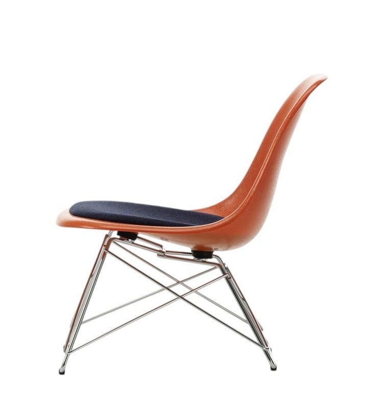 Eames Fiberglass Chair LSR chaise avec coussin d'assise Vitra