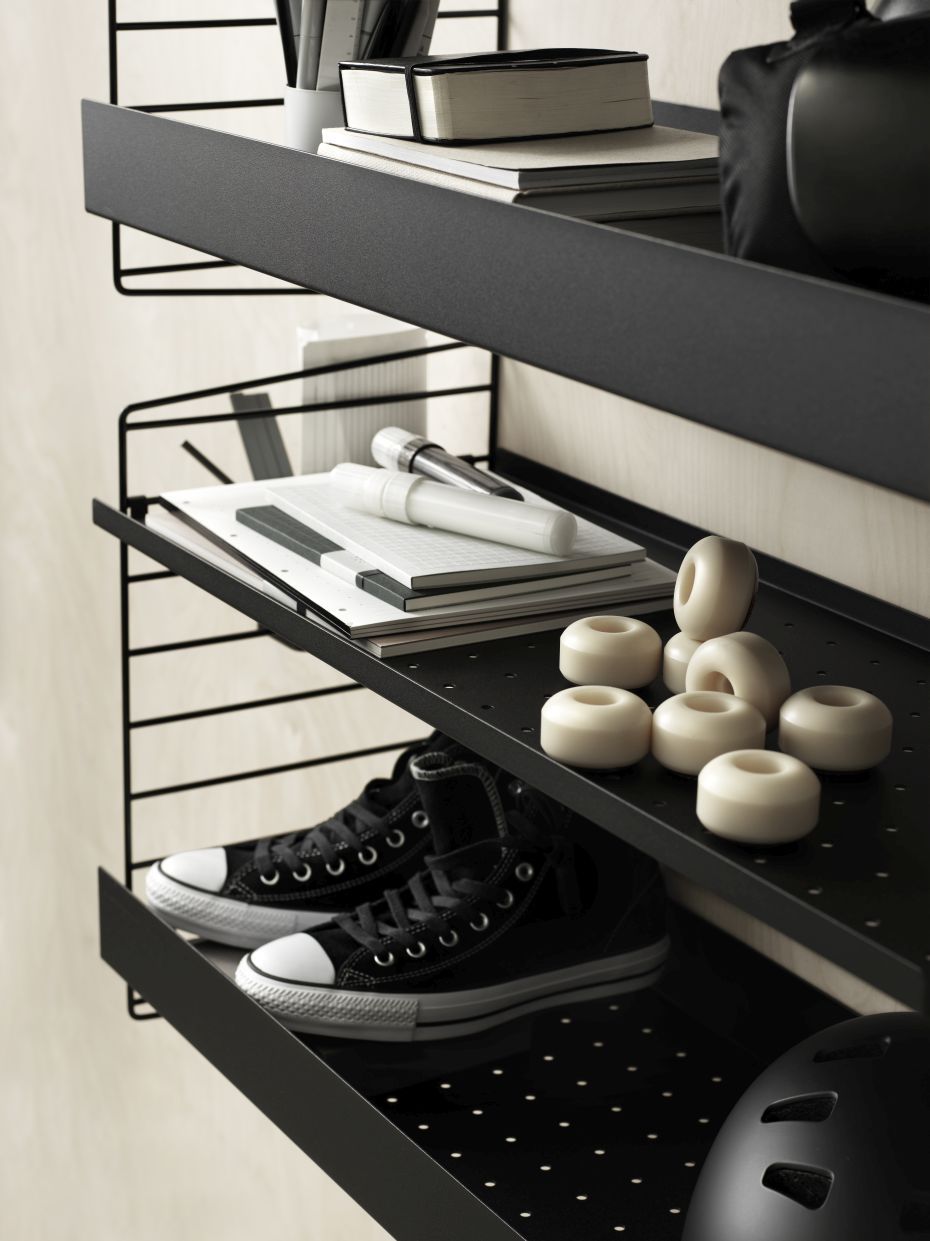 Étagère individuelle en métal bord haut L 58 cm String Furniture    