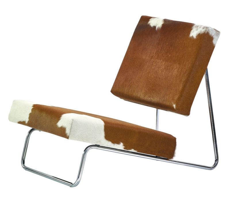 Hirche Lounge Chair Fauteuil en peau de vache Richard Lampert