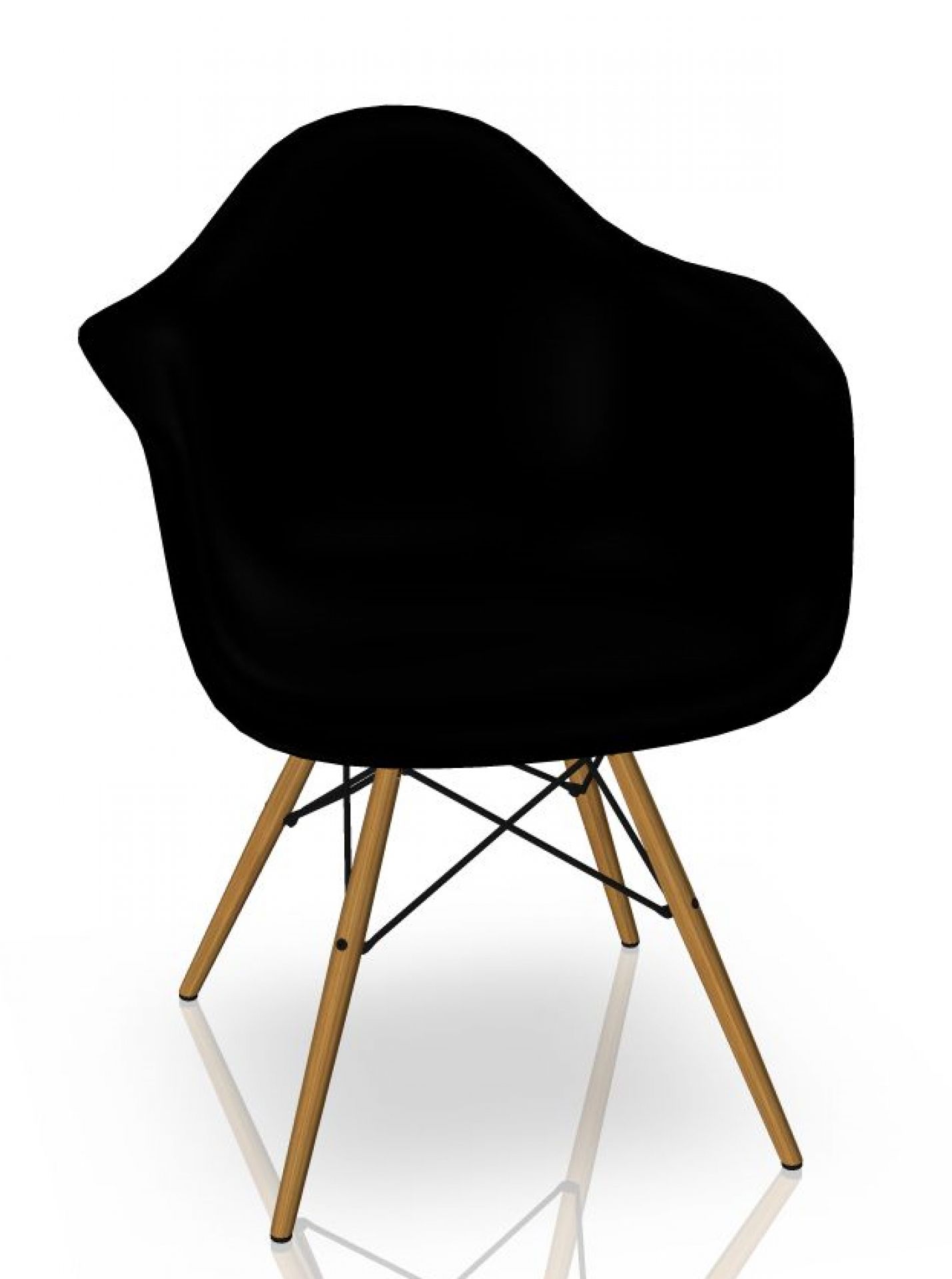 Eames Plastic Arm Chair DAW Chaise Vitra Frêne - Deep black