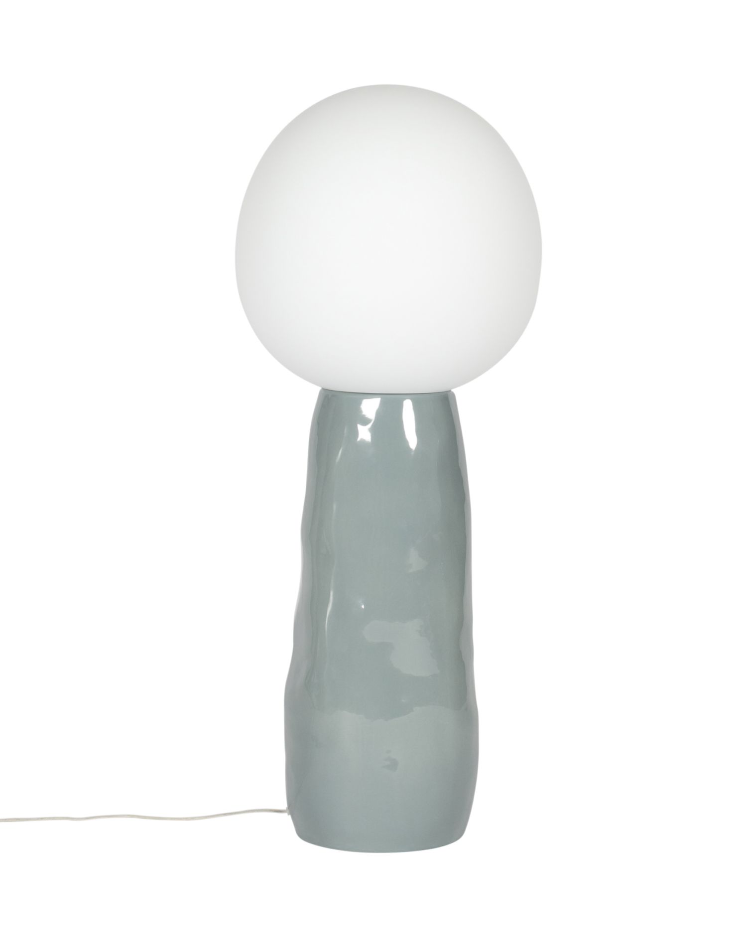 Kokeshi small lampadaire abat-jour blanc / base gris Pulpo