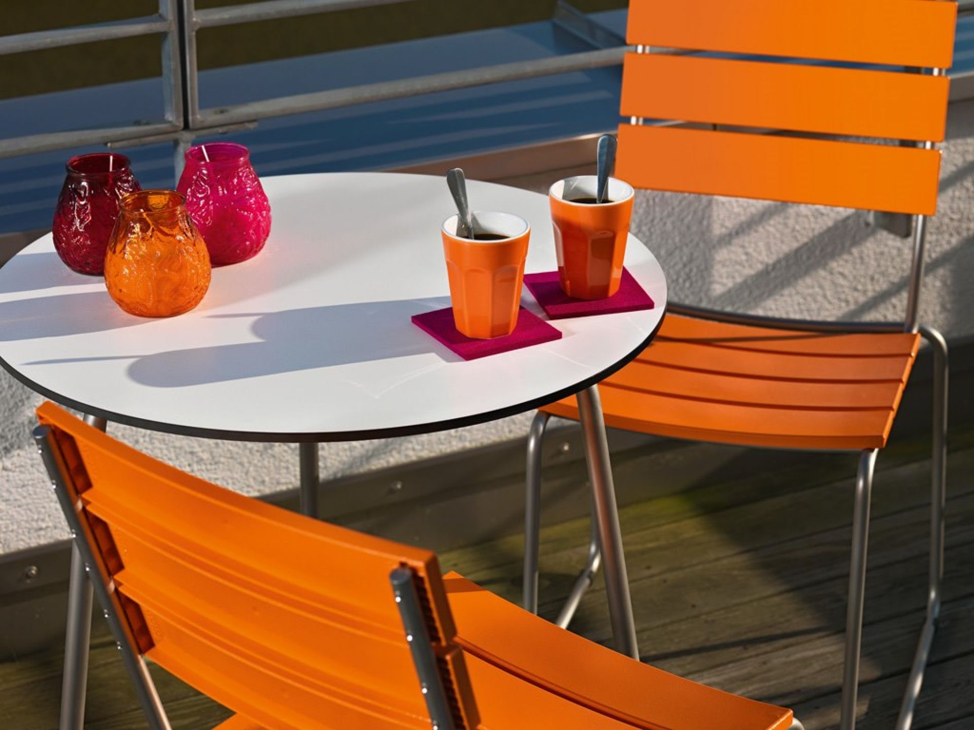 Balcony Table de bistrot avec structure en acier inoxydable Weishäupl
