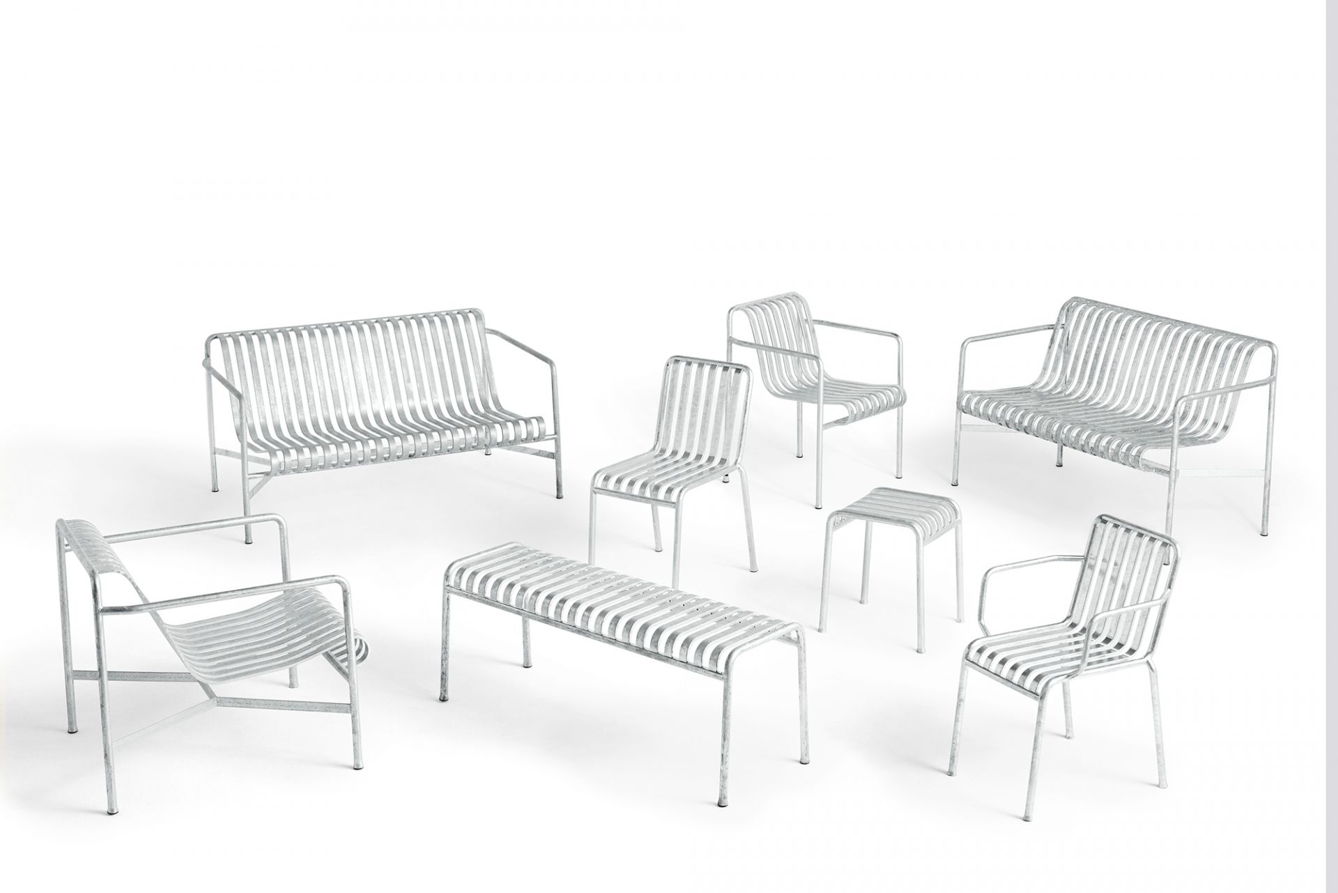 Palissade Bench galvanisé Banc d'extérieur Hay OFFRE SPECIALE