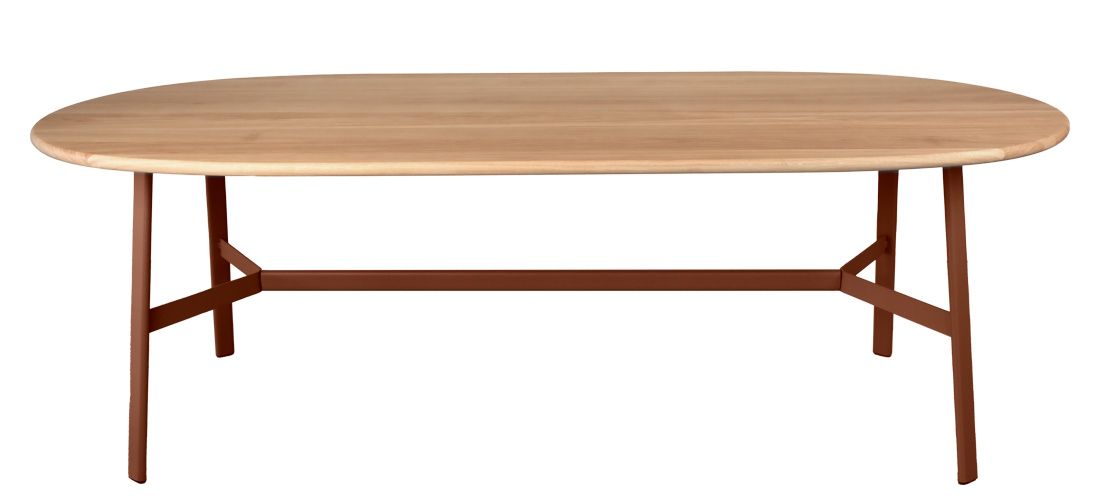 SO'O Table de salle à manger en chêne 220 × 95 cm (ovale) Intérieur Fermob