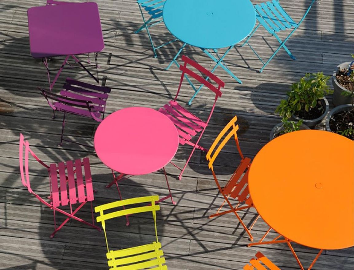 Table pliante d'extérieur bistro, ronde, 60 cm, rouge ocre, Fermob OFFRE SPECIALE